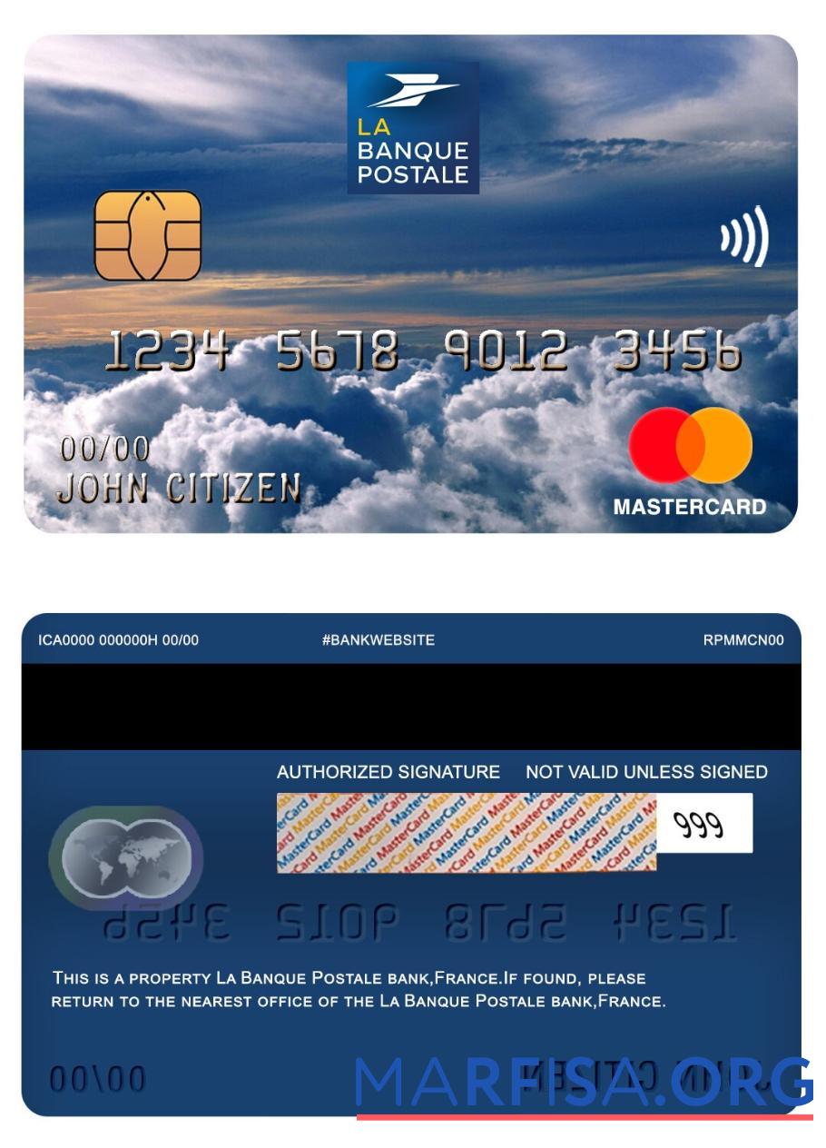 Downloadable France la Banque Postale bank mastercard example